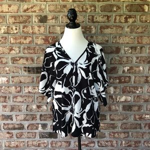 Banana Republic Petites Abstract Floral Top PM
